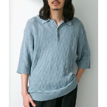 アーバンリサーチ サニーレーベル URBAN RESEARCH Sonny Label リサイクルポリエステルニットポロシャツ （サックス）｜詳細画像