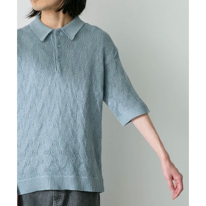 アーバンリサーチ サニーレーベル URBAN RESEARCH Sonny Label リサイクルポリエステルニットポロシャツ （サックス）｜詳細画像