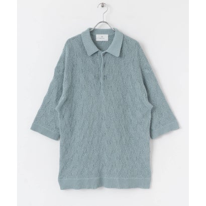 アーバンリサーチ サニーレーベル URBAN RESEARCH Sonny Label リサイクルポリエステルニットポロシャツ （サックス）｜詳細画像