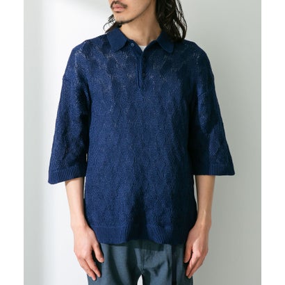 アーバンリサーチ サニーレーベル URBAN RESEARCH Sonny Label リサイクルポリエステルニットポロシャツ （ネイビー）｜詳細画像