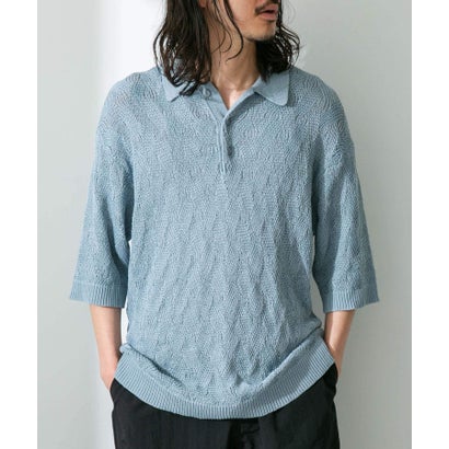 アーバンリサーチ サニーレーベル URBAN RESEARCH Sonny Label リサイクルポリエステルニットポロシャツ （ネイビー）｜詳細画像