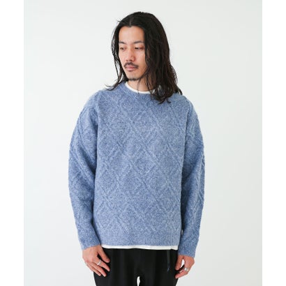 アーバンリサーチ サニーレーベル URBAN RESEARCH Sonny Label ウールライクダイヤパターンニットプルオーバー （オレンジ）｜詳細画像