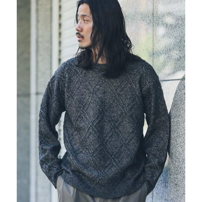 アーバンリサーチ サニーレーベル URBAN RESEARCH Sonny Label ウールライクダイヤパターンニットプルオーバー （オレンジ）｜詳細画像