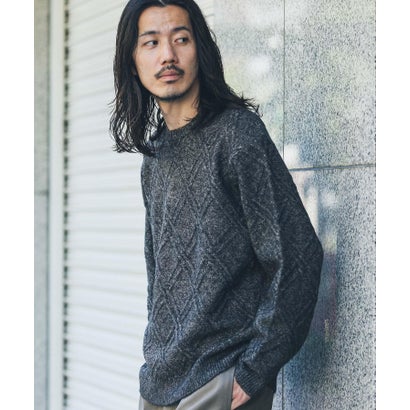アーバンリサーチ サニーレーベル URBAN RESEARCH Sonny Label ウールライクダイヤパターンニットプルオーバー （オレンジ）｜詳細画像