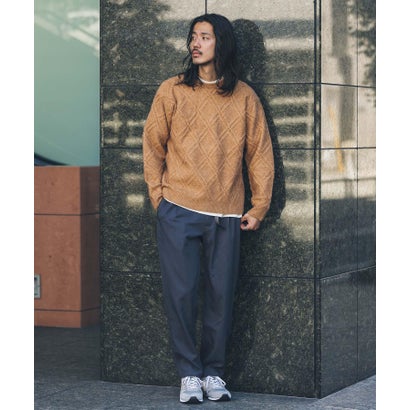 アーバンリサーチ サニーレーベル URBAN RESEARCH Sonny Label ウールライクダイヤパターンニットプルオーバー （オレンジ）｜詳細画像