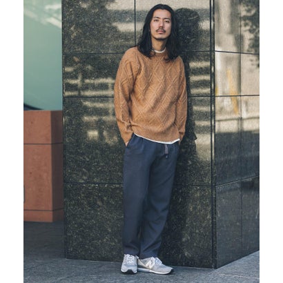 アーバンリサーチ サニーレーベル URBAN RESEARCH Sonny Label ウールライクダイヤパターンニットプルオーバー （オレンジ）｜詳細画像
