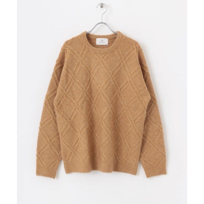 アーバンリサーチ サニーレーベル URBAN RESEARCH Sonny Label ウールライクダイヤパターンニットプルオーバー （オレンジ）｜詳細画像