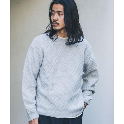 アーバンリサーチ サニーレーベル URBAN RESEARCH Sonny Label ウールライクダイヤパターンニットプルオーバー （オレンジ）｜詳細画像