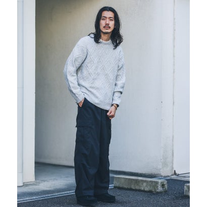 アーバンリサーチ サニーレーベル URBAN RESEARCH Sonny Label ウールライクダイヤパターンニットプルオーバー （オレンジ）｜詳細画像
