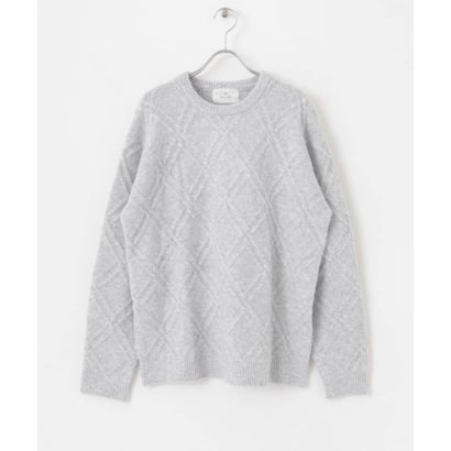 アーバンリサーチ サニーレーベル URBAN RESEARCH Sonny Label ウールライクダイヤパターンニットプルオーバー （オレンジ）｜詳細画像