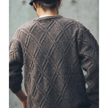 アーバンリサーチ サニーレーベル URBAN RESEARCH Sonny Label ウールライクダイヤパターンニットプルオーバー （オレンジ）｜詳細画像