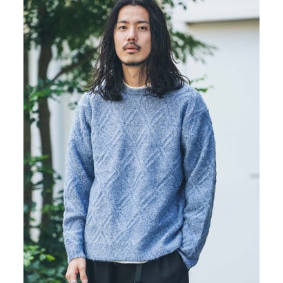 アーバンリサーチ サニーレーベル URBAN RESEARCH Sonny Label ウールライクダイヤパターンニットプルオーバー （オレンジ）｜詳細画像
