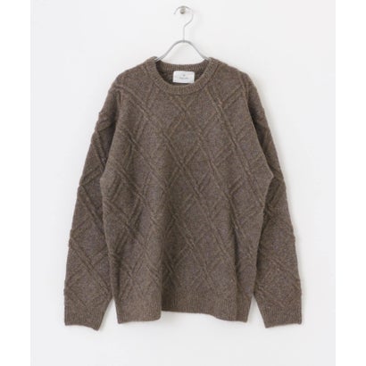 アーバンリサーチ サニーレーベル URBAN RESEARCH Sonny Label ウールライクダイヤパターンニットプルオーバー （オレンジ）｜詳細画像