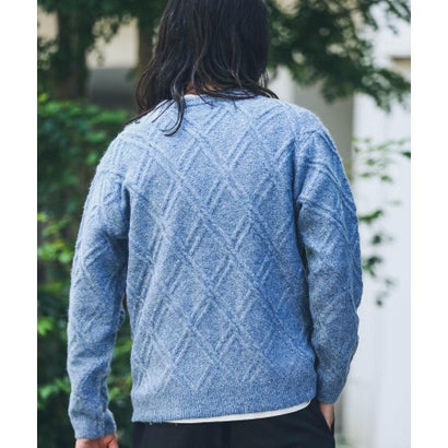アーバンリサーチ サニーレーベル URBAN RESEARCH Sonny Label ウールライクダイヤパターンニットプルオーバー （オレンジ）｜詳細画像