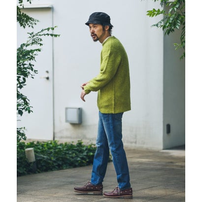 アーバンリサーチ サニーレーベル URBAN RESEARCH Sonny Label ウール混ブークレニットプルオーバー （ネイビー）｜詳細画像