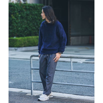 アーバンリサーチ サニーレーベル URBAN RESEARCH Sonny Label ウール混ブークレニットプルオーバー （ネイビー）｜詳細画像