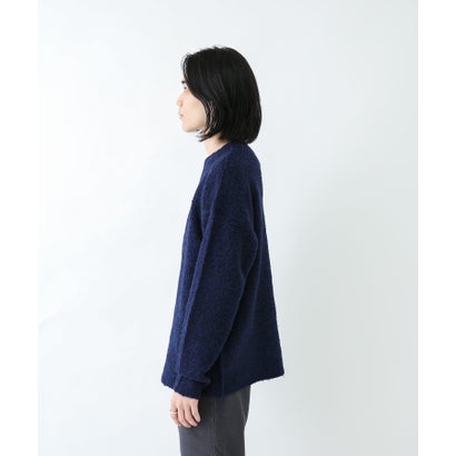 アーバンリサーチ サニーレーベル URBAN RESEARCH Sonny Label ウール混ブークレニットプルオーバー （ネイビー）｜詳細画像