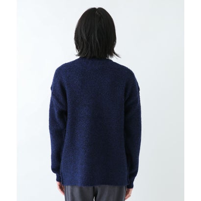 アーバンリサーチ サニーレーベル URBAN RESEARCH Sonny Label ウール混ブークレニットプルオーバー （ネイビー）｜詳細画像