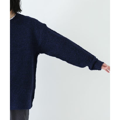 アーバンリサーチ サニーレーベル URBAN RESEARCH Sonny Label ウール混ブークレニットプルオーバー （ネイビー）｜詳細画像