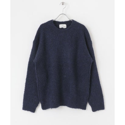 アーバンリサーチ サニーレーベル URBAN RESEARCH Sonny Label ウール混ブークレニットプルオーバー （ネイビー）｜詳細画像
