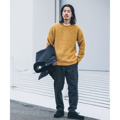 アーバンリサーチ サニーレーベル URBAN RESEARCH Sonny Label ウール混ブークレニットプルオーバー （ネイビー）｜詳細画像