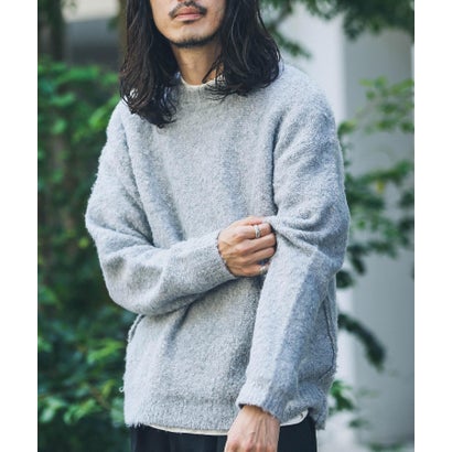 アーバンリサーチ サニーレーベル URBAN RESEARCH Sonny Label ウール混ブークレニットプルオーバー （ネイビー）｜詳細画像