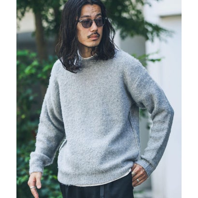 アーバンリサーチ サニーレーベル URBAN RESEARCH Sonny Label ウール混ブークレニットプルオーバー （ネイビー）｜詳細画像