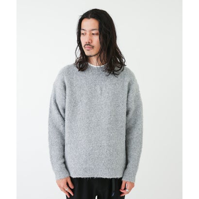アーバンリサーチ サニーレーベル URBAN RESEARCH Sonny Label ウール混ブークレニットプルオーバー （ネイビー）｜詳細画像