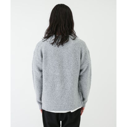 アーバンリサーチ サニーレーベル URBAN RESEARCH Sonny Label ウール混ブークレニットプルオーバー （ネイビー）｜詳細画像