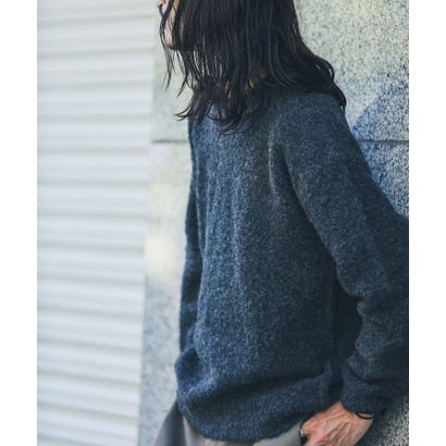 アーバンリサーチ サニーレーベル URBAN RESEARCH Sonny Label ウール混ブークレニットプルオーバー （ネイビー）｜詳細画像