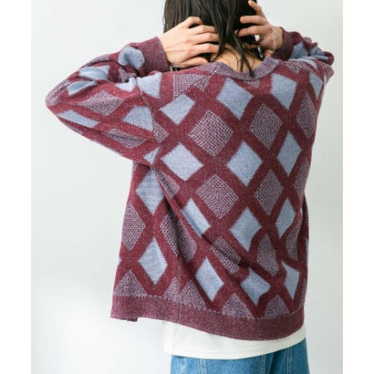 アーバンリサーチ サニーレーベル URBAN RESEARCH Sonny Label ジャガードVネックニットカーディガン （オフ）｜詳細画像