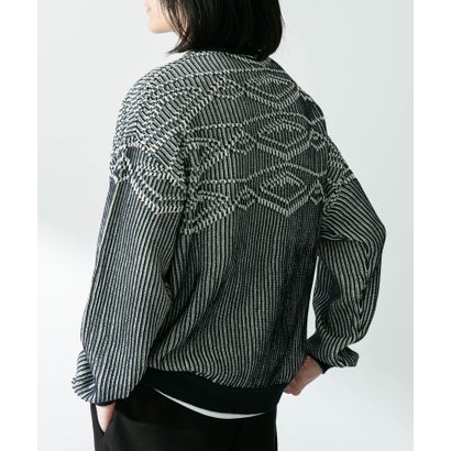 アーバンリサーチ サニーレーベル URBAN RESEARCH Sonny Label ジャガードクルーネックニットプルオーバー （ネイビー）｜詳細画像