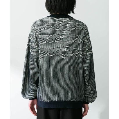 アーバンリサーチ サニーレーベル URBAN RESEARCH Sonny Label ジャガードクルーネックニットプルオーバー （ネイビー）｜詳細画像