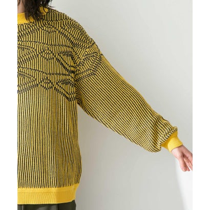 アーバンリサーチ サニーレーベル URBAN RESEARCH Sonny Label ジャガードクルーネックニットプルオーバー （ネイビー）｜詳細画像