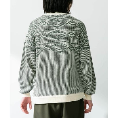 アーバンリサーチ サニーレーベル URBAN RESEARCH Sonny Label ジャガードクルーネックニットプルオーバー （ネイビー）｜詳細画像