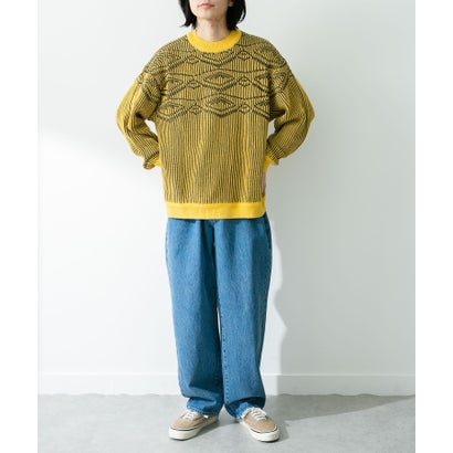 アーバンリサーチ サニーレーベル URBAN RESEARCH Sonny Label ジャガードクルーネックニットプルオーバー （オフ）｜詳細画像