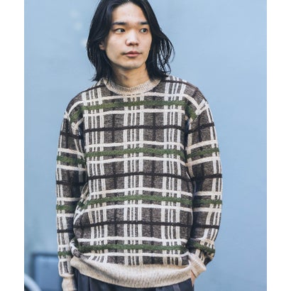 アーバンリサーチ サニーレーベル URBAN RESEARCH Sonny Label ネップ立体チェックプルオーバー （ベージュ）｜詳細画像