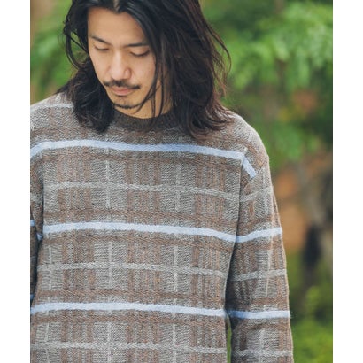 アーバンリサーチ サニーレーベル URBAN RESEARCH Sonny Label ネップ立体チェックプルオーバー （ベージュ）｜詳細画像