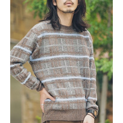 アーバンリサーチ サニーレーベル URBAN RESEARCH Sonny Label ネップ立体チェックプルオーバー （ベージュ）｜詳細画像