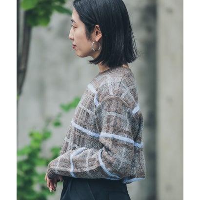 アーバンリサーチ サニーレーベル URBAN RESEARCH Sonny Label ネップ立体チェックプルオーバー （ベージュ）｜詳細画像