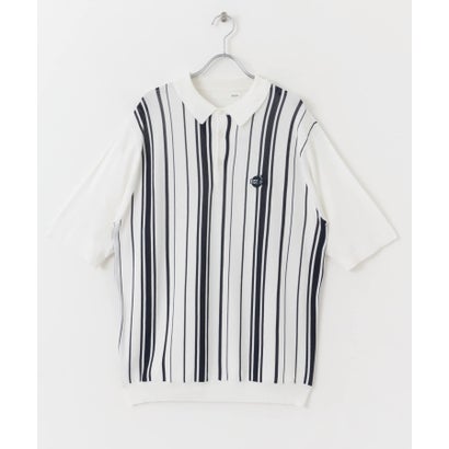 アーバンリサーチ サニーレーベル URBAN RESEARCH Sonny Label OOPS ストライプ半袖ポロシャツ （WHT×NAVY）｜詳細画像
