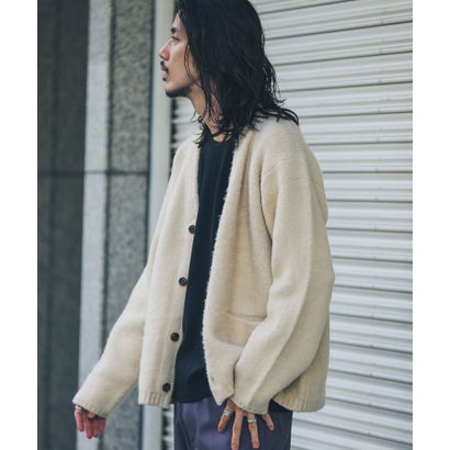 アーバンリサーチ サニーレーベル URBAN RESEARCH Sonny Label モヘアタッチVネックカーディガン （オフ）｜詳細画像