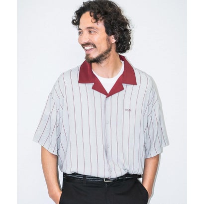 アーバンリサーチ サニーレーベル URBAN RESEARCH Sonny Label OOPS ストライプシャツ （GRY×WINE）｜詳細画像