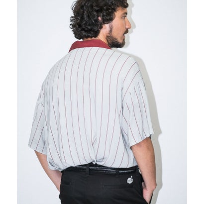 アーバンリサーチ サニーレーベル URBAN RESEARCH Sonny Label OOPS ストライプシャツ （GRY×WINE）｜詳細画像
