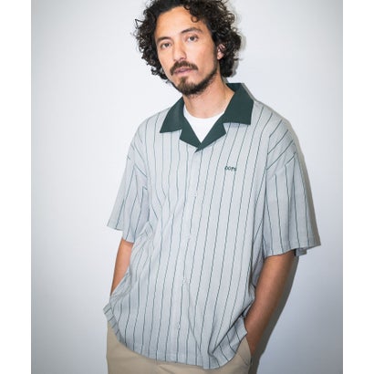 アーバンリサーチ サニーレーベル URBAN RESEARCH Sonny Label OOPS ストライプシャツ （GRY×WINE）｜詳細画像