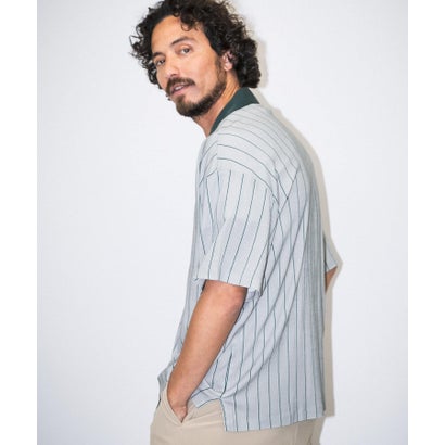 アーバンリサーチ サニーレーベル URBAN RESEARCH Sonny Label OOPS ストライプシャツ （GRY×WINE）｜詳細画像