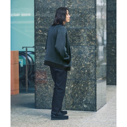 アーバンリサーチ サニーレーベル URBAN RESEARCH Sonny Label 『別注』BAEXFATE×Sonny Label ヘリンボンジップアップニットカーディガン （ブラック）｜詳細画像