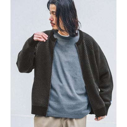 アーバンリサーチ サニーレーベル URBAN RESEARCH Sonny Label 『別注』BAEXFATE×Sonny Label ヘリンボンジップアップニットカーディガン （ブラック）｜詳細画像