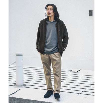 アーバンリサーチ サニーレーベル URBAN RESEARCH Sonny Label 『別注』BAEXFATE×Sonny Label ヘリンボンジップアップニットカーディガン （ブラック）｜詳細画像