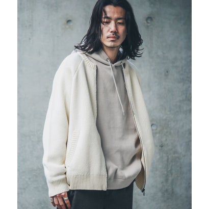 アーバンリサーチ サニーレーベル URBAN RESEARCH Sonny Label 『別注』BAEXFATE×Sonny Label ヘリンボンジップアップニットカーディガン （ブラック）｜詳細画像